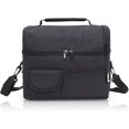 thumbnail image 1 of Lunch Bag with YKK Zip and Adjustable Shoulder Strap - Black, 1 of 7