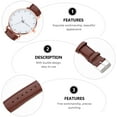 thumbnail image 2 of WRITWAA Men's Brown Thin Quartz Wristwatch Casual Business Watch Comfortable Strap, 2 of 8