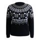 thumbnail image 1 of Suéter George para Mujer, con Cuello Redondo, Estampado Copos de Nieve Negro Talla EG, 1 of 4