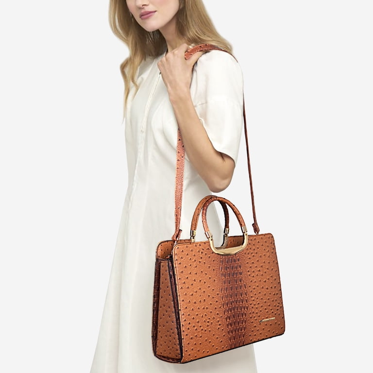 Dasein Structured Tote Purse with Matching Wallet, Brown photo 2