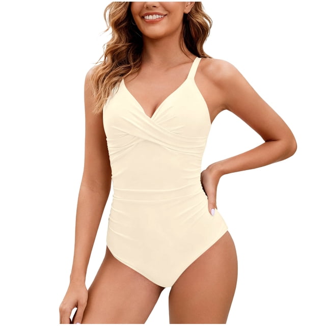 Trajes de baño para mujer, traje de baño de bikini de tirantes sin espalda de color liso para mujer, conjunto de bikini con bloques de color y hombros descubiertos, trajes de baño para mujer, trajes d