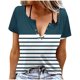 thumbnail image 1 of Camisetas de Cuello Redondo Botón de Impresión de la Moda de Manga Corta de las Mujeres, Poliéster Spandex, 1 of 5