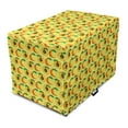 thumbnail image 1 of Fruits Dog Crate Cover, Symmetrical Pattern Illustration of Apricots as Whole and Half, Easy to Use Pet Kennel Cover for Dogs, 35" x 23" x 27", Pastel Yellow Orange and Green, by Ambesonne, 1 of 6
