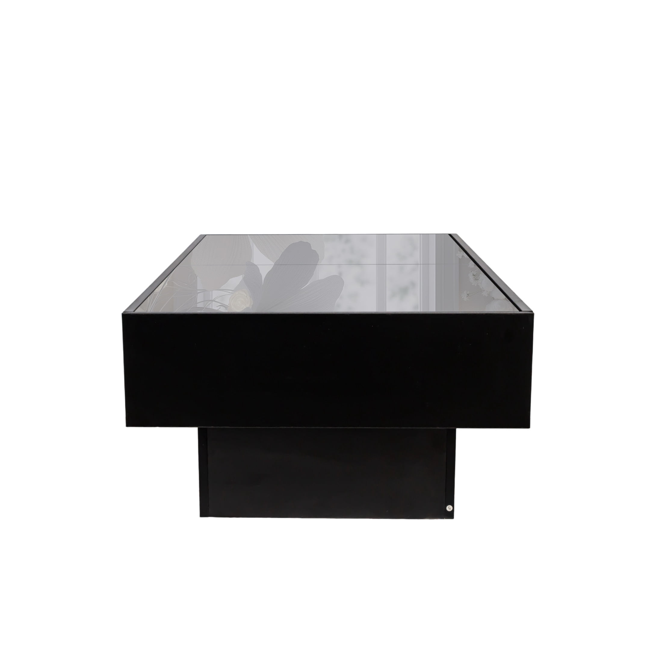 Noble House Coffee Table with Sliding Top, Hidden Storage Compartment, Extendable Center Table for Living Room, Black