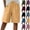 #03 Ginger, variant on Women's Cotton Linen Bermuda Shorts Knee Length Elastic Waist Loose Fit Summer Casual Shorts with Pockets, #03 Purple, S
