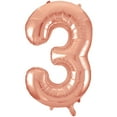 thumbnail image 2 of Unique Industries Foil Big Number 3 Shaped 34.0" Bronze Solid Print Birthday Balloon, 2 of 4
