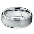 thumbnail image 2 of Tungsten Wedding Band 7mm Tungsten Ring Brushed Silver Tungsten Carbide Engagement Band Men Women Comfort Fit, 2 of 3