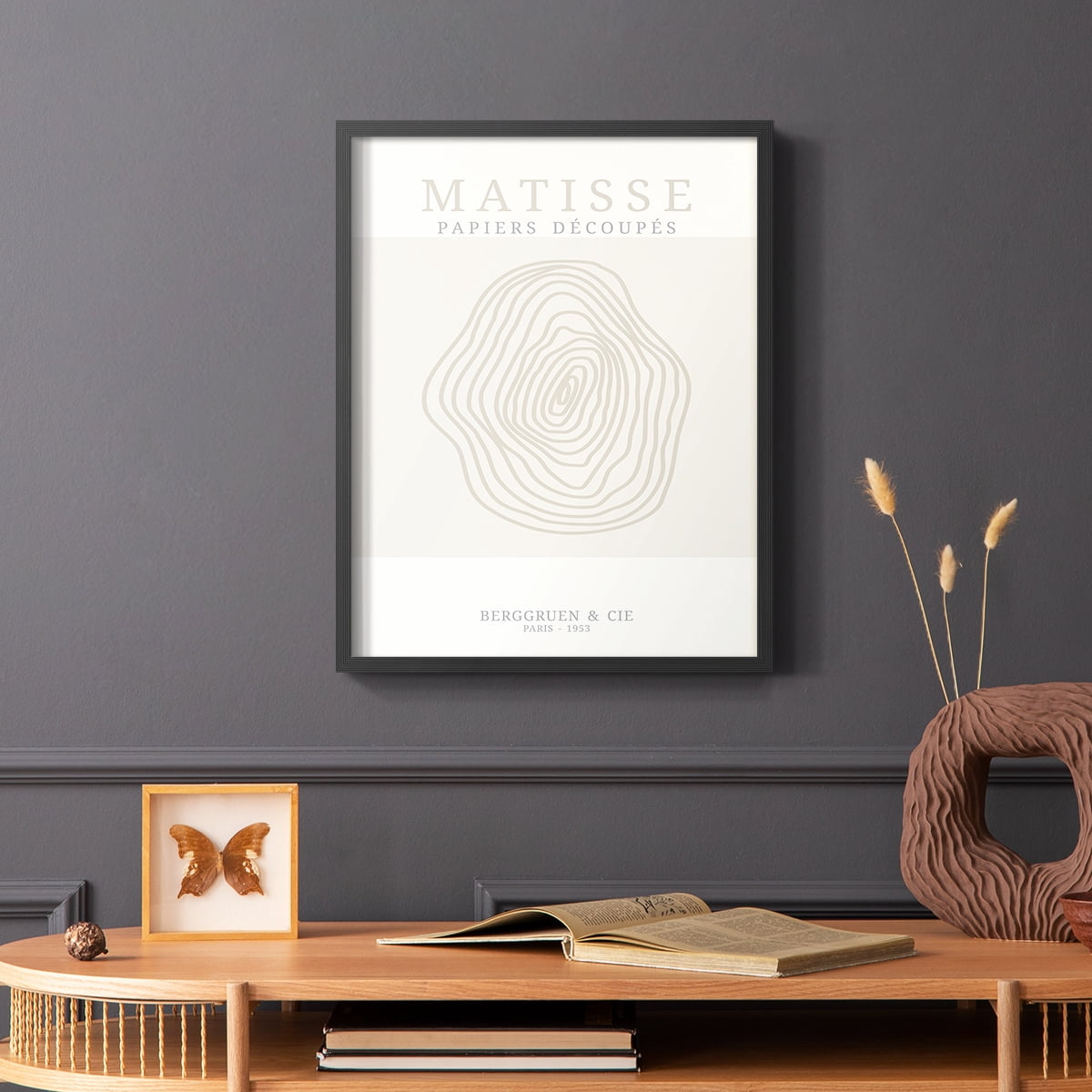 Matisse CDXXIV in Black Solid Wood Framed Print No Nail Hanging
