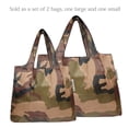 thumbnail image 3 of Wrapables Large & Small Foldable Tote Nylon Reusable Grocery Bags, Set of 2, Camo, 3 of 5