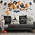thumbnail image 6 of Halloween Decorations Pillow Covers 20x20 Set of 4 Halloween Decor Hocus Pocus Farmhouse Saying White Black Outdoor/Indoor Fall Pillow Covers Decorative Cushion Cases for Home Sofa Couch Bed Chair, 6 of 6