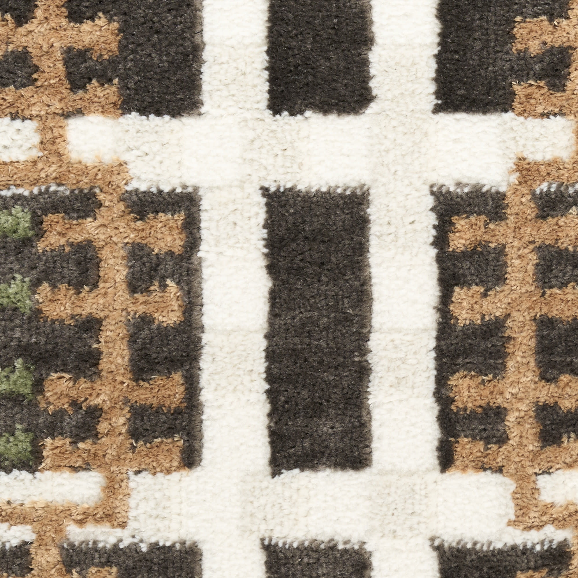 Nourison Nordic 2' x 6' Charcoal Multicolor Modern Indoor Rug