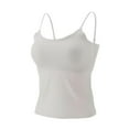 thumbnail image 2 of Camiseta de tirantes sin mangas para mujer, con espalda elástica y tirantes finos ajustables. Blanco L, 2 of 9