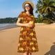 thumbnail image 4 of Balery Dinosaurs and Leaves Vestidos sueltos de manga corta para mujer, vestidos de verano 2025, vestidos casuales de corte A con vuelo., 4 of 6