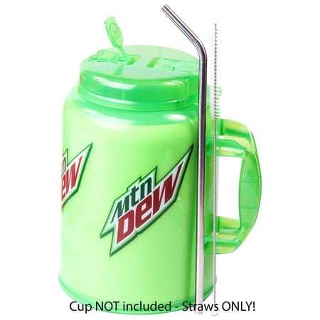 2 Jumbo 14 Stainless Steel 100 Oz Straw Huge Super Long Drinking Wide Insulated Whirley Travel Mug Foam Truck Stop Cup Walmart Com Walmart Com