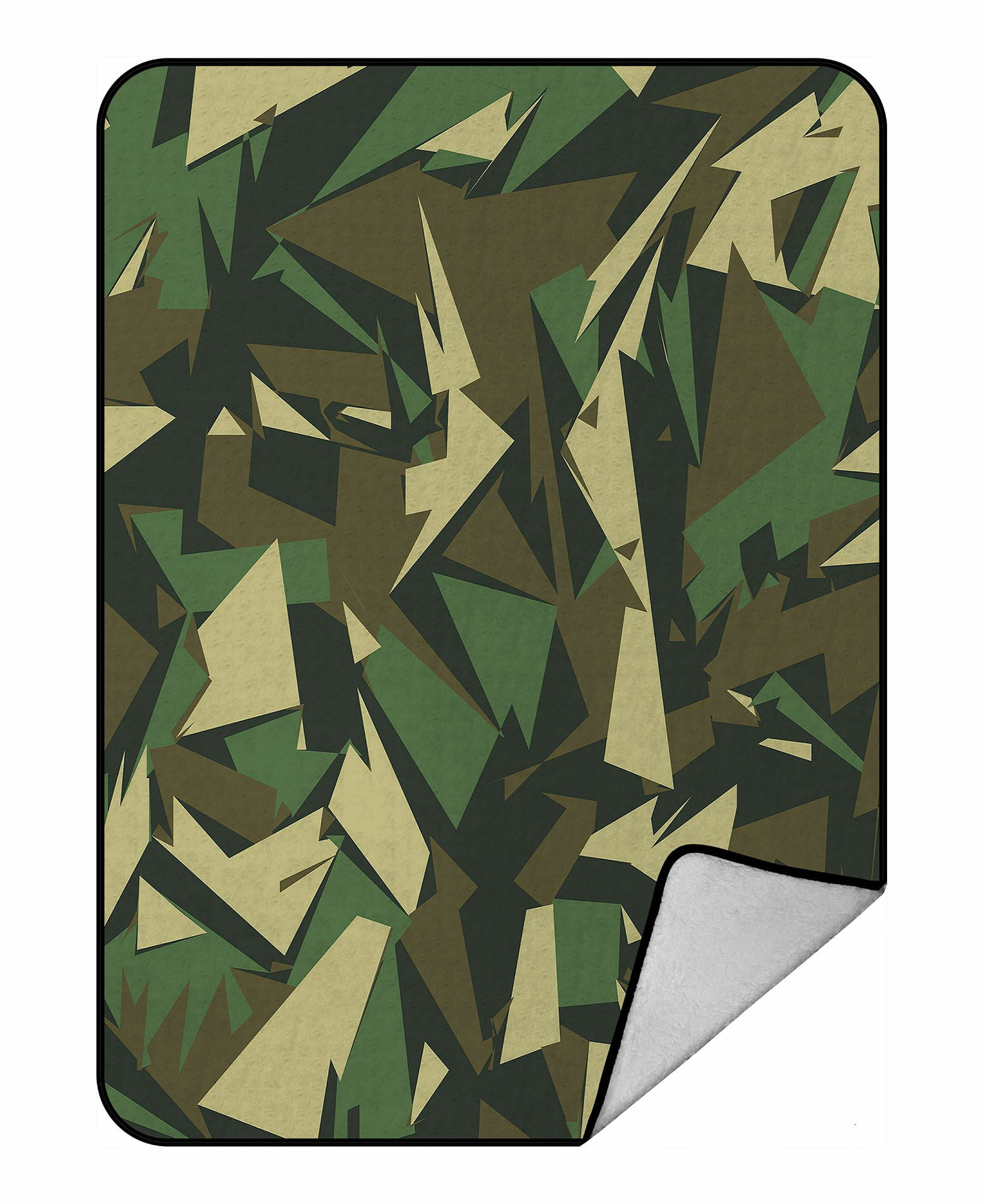 ABPHQTO Camouflage Camo Triangles Shapes Fleece Blanket Fleece Back