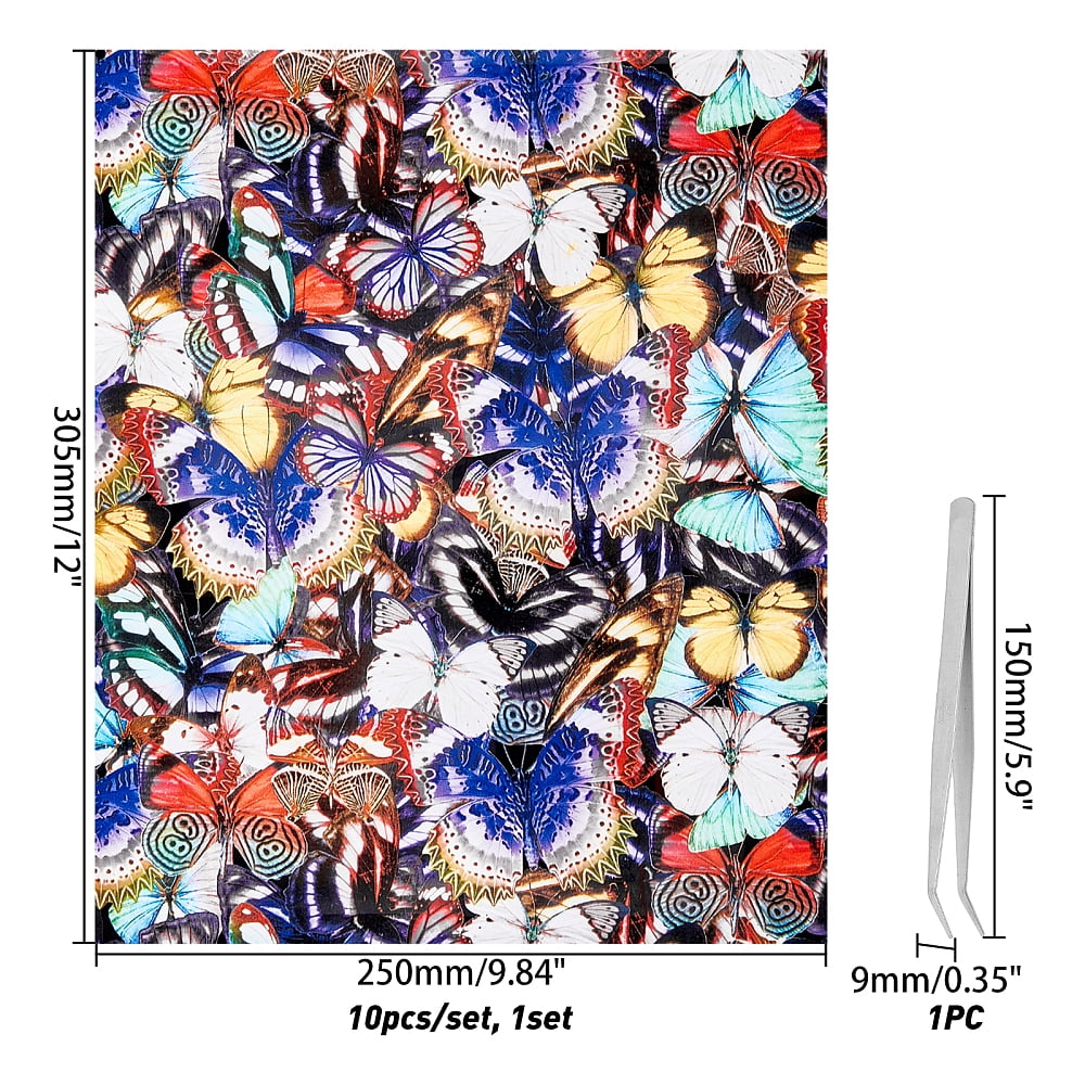 11pcs 10 Sheets Flower PU Heat Transfer Film 12 x 10 Inch Flower Pattern Heat Transfer Film HTV Vinyl Heat Craft Film and 1pc Stainless Iron Beading Tweezers Craft Weeding Tools for Clothing DIY