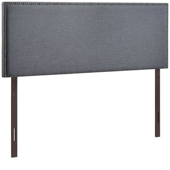 Hawthorne Collection Upholstered Queen Panel Headboard in Smoke