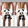thumbnail image 3 of luoweisi Men's Beach Shorts Quick Dry Swim Trunks with Mesh Lining Panda L, 3 of 5