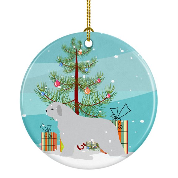 "Caroline's Treasures Spanish Water Dog Merry Christmas Tree Ceramic Ornament, Multicolor"