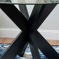 thumbnail image 6 of Bowery Hill Modern X Base Wood and Glass Dining Table in Black, 6 of 7
