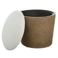 thumbnail image 3 of Uttermost Coastal Wood & Fabric Storage Stool in Brown/Off White, 3 of 5