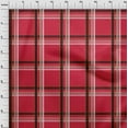 thumbnail image 3 of oneOone Viscose Jersey Bright Red Fabric Madras Check Quilting Supplies Print Sewing Fabric By The Yard 60 Inch Wide, 3 of 5