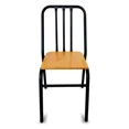 thumbnail image 4 of Sillas metálicas para restaurante, cafetería o comedor modelo Nisso con asiento de madera respaldo de Metal con tubo color Negro Moblibar Moderno, 4 of 5