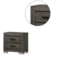 thumbnail image 3 of Lola 22 Inch Wood Nightstand with 2 Drawers, Metal Bar Handles, Dark Gray - Saltoro Sherpi, 3 of 5