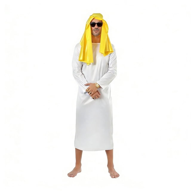 Catégorie de Produit pour Style Spectacle Scène Adulte Homme Blanc Arabe Rouge Turban Tenue pour Performance et Fête