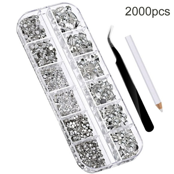 Qarigey 2000pcs Art Rhinestone DIY Flat Back Glass Nails Teléfonos Bolsas Zapatos Rhinestones decorativos Ropa, zapatos y accesorios Miscelánea