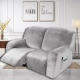 thumbnail image 4 of Housse de Fauteuil Inclinable Extensible 3 Places 2024 Housse de Fauteuil Canapé Élastique (Gris Clair), 4 of 5