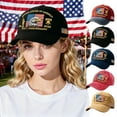 thumbnail image 5 of US 250th Anniversary Cap – United States 250th Anniversary Hat, Adjustable Bald Eagle Printed Patriotic Baseball Cap for Men Women Multi (Brown-02), 5 of 8