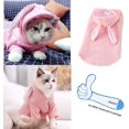 thumbnail image 2 of Sudadera con capucha para mascotas, traje de gato y conejo con orejas de conejo, sudadera bonita, suéter de punto para cachorros de primavera y otoño, punto suave para gatito (pequeño, rosa) JAMW Sencillez, 2 of 5