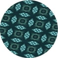 thumbnail image 1 of Ahgly Company Indoor Round Patterned Deep Teal Green Area Rugs, 8' Round, 1 of 6