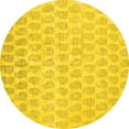 thumbnail image 1 of Ahgly Company Machine Washable Indoor Round Solid Yellow Modern Area Rugs, 6' Round, 1 of 4