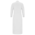 thumbnail image 3 of Fesfesfes Women Casual Dress V-Neck Solid Spring Button Long Sleeve Pockets Long Dress, 3 of 9