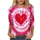 thumbnail image 1 of Mujeres Tres Cuartos de Manga Tops Impreso Cuello Redondo Blusa, Suelto Casual Camiseta Suéter para la Primavera, 1 of 5