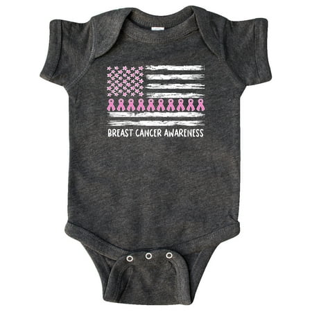 

Inktastic Breast Cancer Awareness Pink Ribbons and Flag Gift Baby Boy or Baby Girl Bodysuit