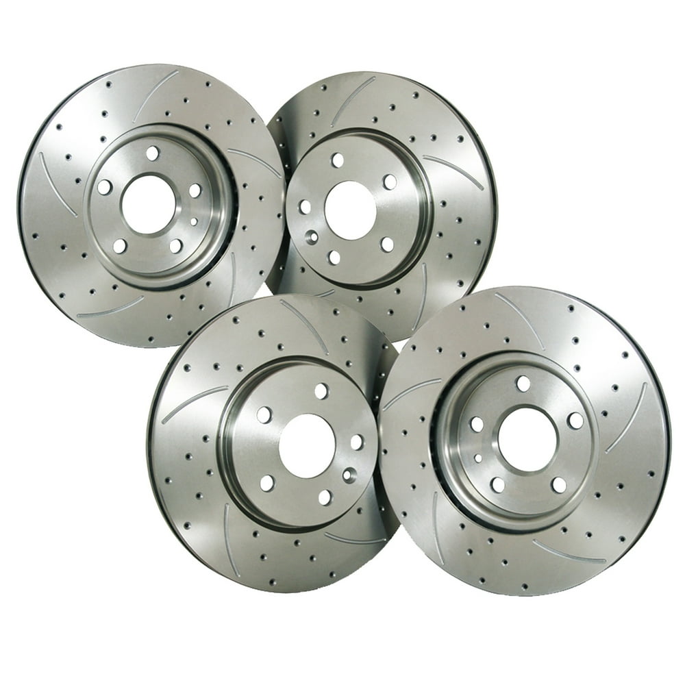 FLPX Front & Rear Drilled Slotted Brake Rotor Fits 99-06 CHEVROLET