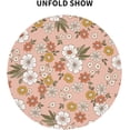 thumbnail image 4 of Round Tablecloth 60 Inch,Stain Resistance Washable Table Cloth,70s Retro Groovy Boho Flower Table Cover for Kitchen Dining Table, Buffet Parties and \u200bCamping, 4 of 6