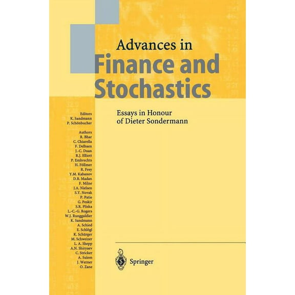 Advances in Finance and Stochastics: Essays in Honour of Dieter Sondermann, (Paperback)