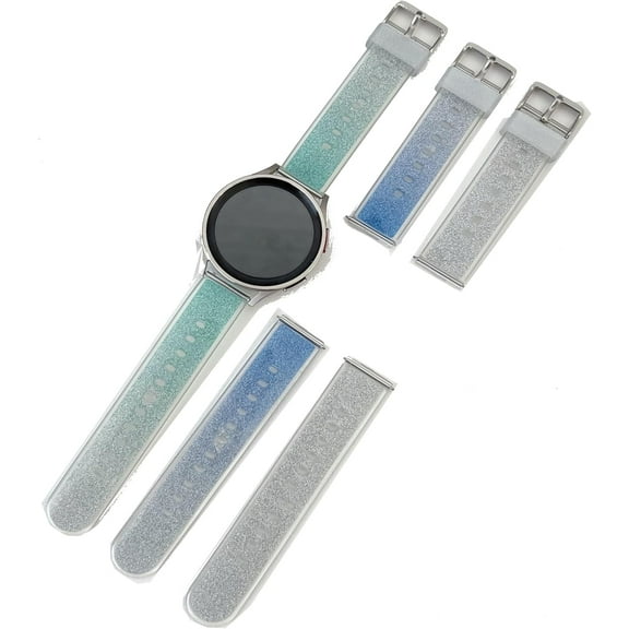 3-Pack Sport Band Compatible with Amazfit Bip 3 Pro/Bip/Bip U Pro/Lite/Bip S/Bip S lite/ Bip U/GTS 4/GTS 4 Mini/GTS 3/GTS 2/GTS 2e/GTS 2 Mini/GTR 42mm, Shiny Bling Glitter Silicone Replacement Bands