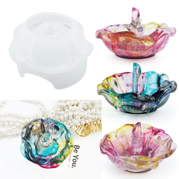 2pcs Ring Holder Molds for Resin Casting Ring Stand Mold DIY Silicone Crafts Molds