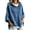 Blue, variant on GaThRRgYP Waterproof Windbreaker Jacket Women Women'S Fall/Winter Solid-Color Hooded Mid-Length Sleeve Sports Sweatshirt