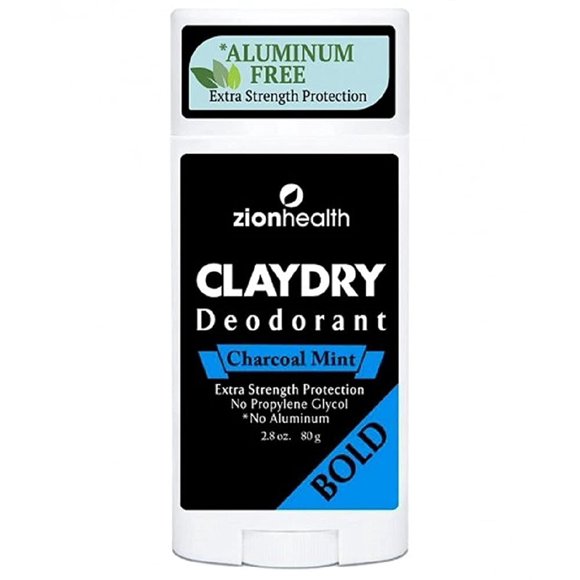 Desodorante Zion Health Claydry - Carbón Menta 2.8 oz Stick(S)