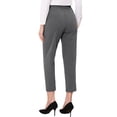 thumbnail image 3 of Pantalones de trabajo de mujer Inspire Chic de cintura alta con elástico en la parte posterior, largo hasta el tobillo, talla XL, gris oscuro liso, 3 of 6