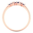 thumbnail image 5 of 0.17 ctw Wedding Band for Women - 14K Rose Gold Simulated Tanzanite Stackable Eternity Ring, 5 of 6