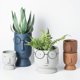 thumbnail image 2 of Macetas creativas con forma de cara para plantas, macetas de cactus para decoración de bodas, hogar, oficina, macetas de cemento, macetas pequeñas de cerámica para suculentas, blanco y, 2 of 5