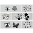 thumbnail image 2 of EOEMY 500 Silver Acrylic Heart Flower Butterfly Pyramid Flatback Rhinestone Gems 8mm-Flower, 2 of 9