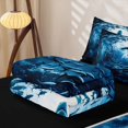 thumbnail image 5 of jejeloiu Underwater Shark Print Zipper Full Size Comforter Sets with Fitted Sheet and 2 Pillowcases,Ocean Fish Pattern Zipper Bedding Set For Boys,Blue Black,Black Reversible,4 Pieces, 5 of 7